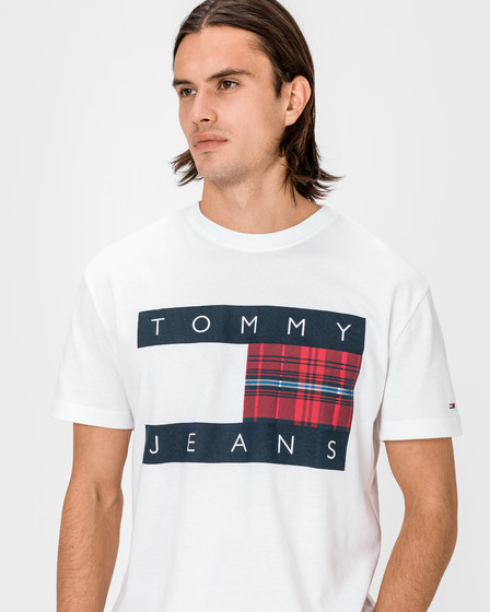 Tommy Jeans Plaid Centre Flag Tričko